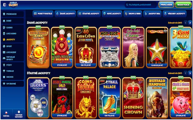 SpinOfGlory Casino Jackpoty